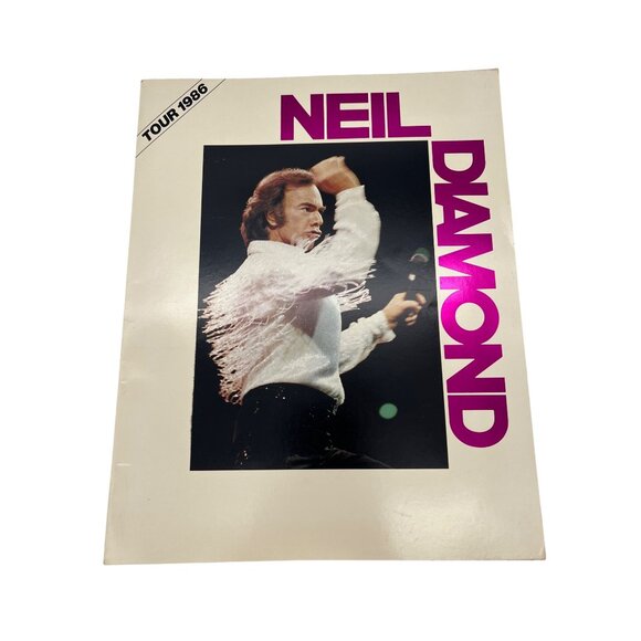 Neil Diamond 1986 Concert Tour Program Booklet Souvenir 13.5" x 10.75" Vintage - Picture 1 of 9